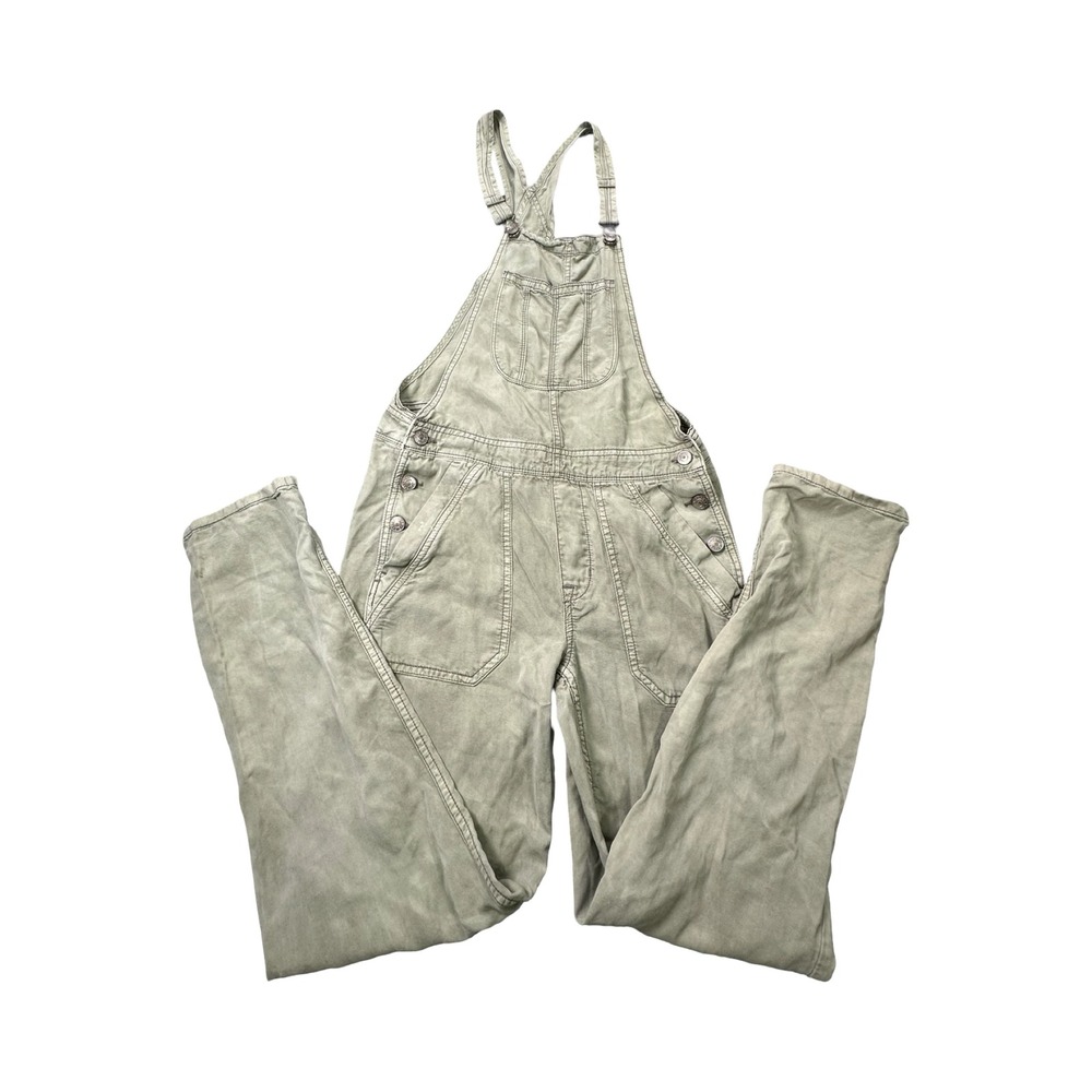 American Eagle Overalls Womens S Green Relaxed Lyocell Soft Gorpcore